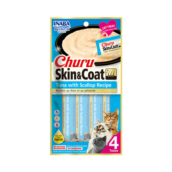 Inaba Churu Skin&Coat with Scallop 4X14g