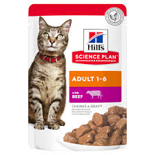 Hill’s Science Plan Adult wet cat food with Beef (pouches) 85g