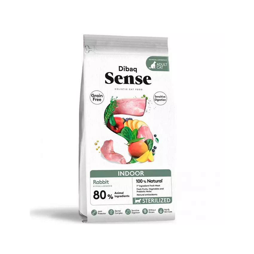 Dibaq Sense - Cat Complete Food, Grain Free, Indoor Rabbit (1.5Kg)