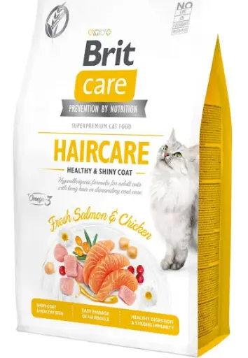 Brit Care Dry Food Hair Care Fresh Chicken & Salmon for Cats