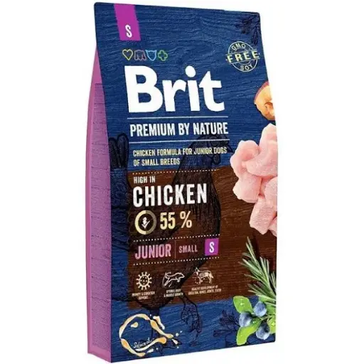 [FDF-BT-06294] Brit Premium by Nature Dry Food for Junior Dogs of Small Breeds 8Kg