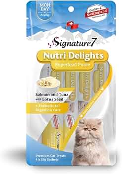 [TR-SG-06510] Signature 7 Treats for Cats - Salmon & Tuna with Lotus Seed for Digestion Care 60g