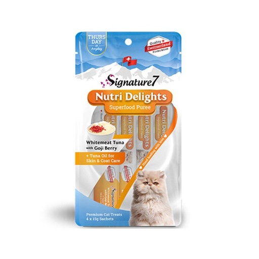 [TR-SG-06512] Signature 7 Treats for Cats - White Meat Tuna with Goji Berry for Skin & Coat Care 60g
