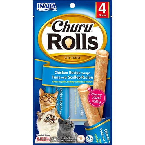[TR-INA-03976] Inaba Churu Chicken Rolls Tuna with Scallop 4X10g