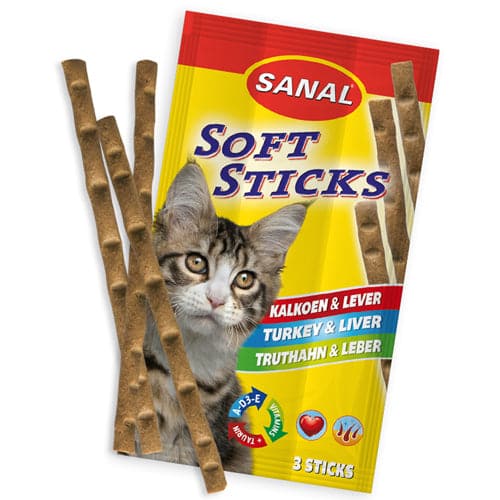 [TR1SAN0098] Sanal Turkey & Liver Soft Sticks for Cats 3X15g