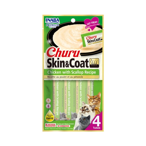 [TR-INA-03997] Inaba Churu Skin&Coat Chicken with Scallop 4X14g