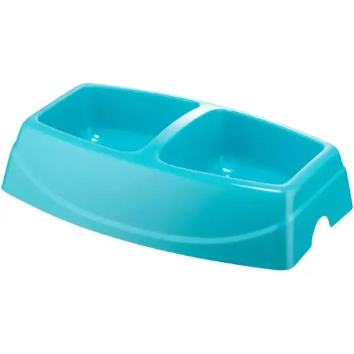[BF-CG-02400] Canine Go Big Twin Feeding Bowl - Turquoise Blue