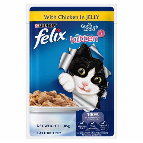 [WF-PUR-04927] Purina Felix kitten As Good As it Looks Chicken in Jelly Wet Cat Food 85g
