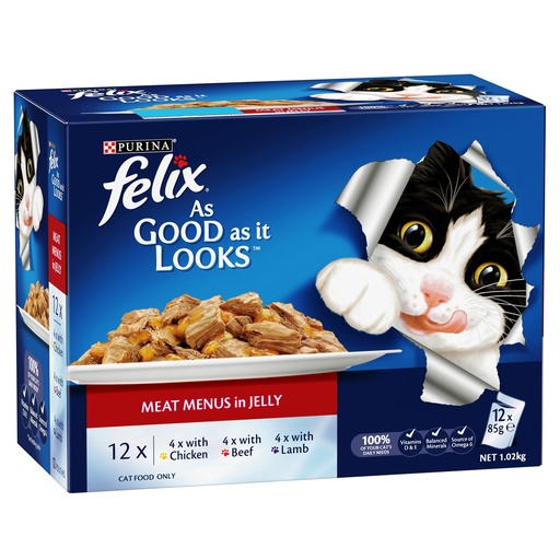 [WF-PUR-04928] Purina Felix Meat Menus (12X85g)