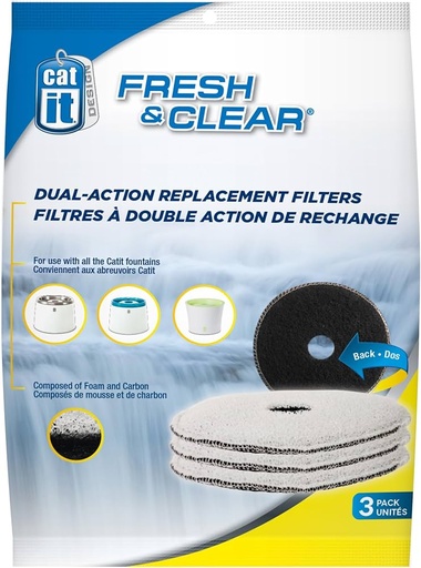 [LA-CT-00335] Catit - Litter Box Carbon Repl Foam Cart 3-Pk