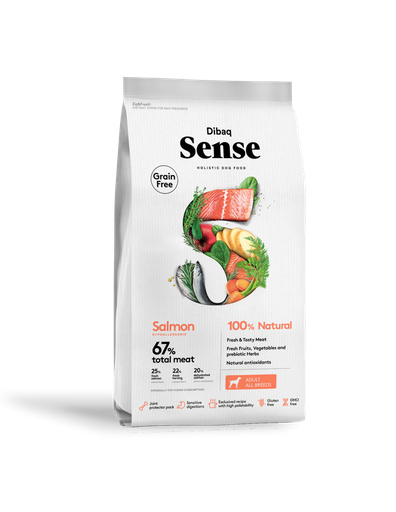[WF-DS-05667] Dibaq Sense - Adult Dog Complete Food, Grain Free, Made With Salmon 