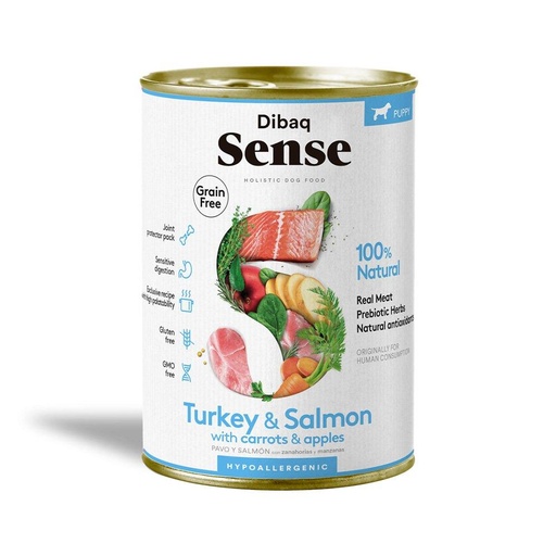 [WF-DS-05665] Dibaq Sense - Puppy Complete Food, Grain Free, Made With Turkey & Salmon 380g