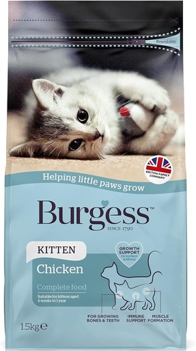 [FDF-BG-01851] Burgess Kitten Chicken Complete Food 1.5KG