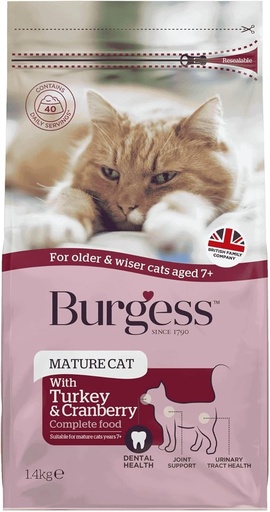 [FDF-BG-01852] Burgess Mature Cat Food With Turkey And Cranberry 1.5KG