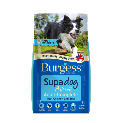 [FDF-BG-01861] Burgess Supadog Active Adult Complete With Chicken & Beef 12.5KG